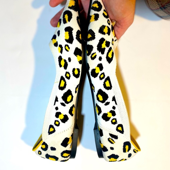 Jet’Accompaigne Toujours Neon Yellow Cheetah/Leopard Print Knit Shoes 8.5-9 - Picture 5 of 12